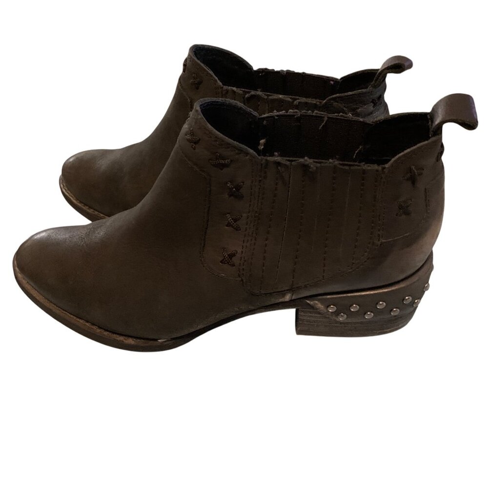 Naughty Monkey Women's Ankle‎ Boots Studded Black Leather Sz 8  Western Moto Y2K - Picture 7 of 11